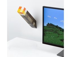 Minecraft Torch Light – Officieel Gelicentieerd, 2 Lichtmodi, Wand‑ of Vrijstaand Gebruik, Batterijgevoede Lamp voor Minecraft Fans- Paladone