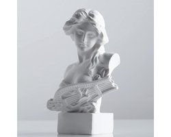 Mini Aphrodite standbeeld - witte Griekse godin beeldje - donkere Academia & Coquette kamer decor - Romeinse vrouw buste Artemis altaar standbeelden - vintage hoofd muzikale godin sculptuur