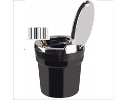 Mini Auto Prullenbak - 1 stuks - Auto Asbak - Universele Maat - Auto Prullenbak Met Led - Vuilbak Voor De Auto - Mini Auto Prullenbak - Bekerhouder - Geld Opberg Bakje Voor De Auto - Gerecycled Materiaal - Zwart