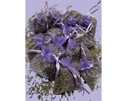 Mini biologische Lavendel 12 geurzakjes - 3 gram - Biologische Lavendel - 12 stuks - paars- Organza Zakjes - lavendel - geurzakje - natuurlijke lavendel - Geurzakje - Biologisch - Natuurlijk - Luchtverfisser - Geurverfrisser