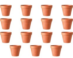 Mini-bloempot terracotta - herbruikbare plantenpot - 15 stuks - 5,5 x 5 cm