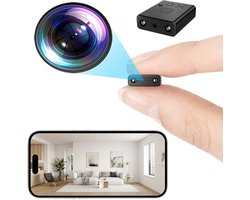 Mini Camera - incl. 64 GB geheugenkaart - Ultra Dunne Kleine Camera - Camera 1080P Full HD - Met WIFI en Nightvision - Mini Spy Camera - Bewakingscamera - Beveiligingscamera voor binnen - Zwart - 1 Stuk