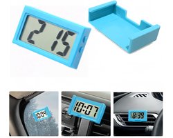 Mini Car Clock - Kleine Digitale Klok - Mini Klok voor Auto - Dashboard - Bureau - Tafel - Badkamer -Hemelsblauw