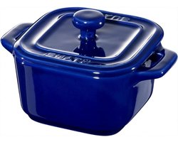 Mini Cocotte - Kleine Staub Kom - Kleine porties serveren - Met deksel - 8 cm - Blauw