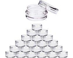 mini crème potjes - proefjes - 3 grams potjes - proef potjes - monster potjes - cosmetica potjes - Potjes met plastic deksel - Sample potjes - Lege potjes met deksel -Zalfpotjes - Plastic potjes met deksel - Potjes met schroefdop