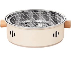Mini draagbare barbecue, opvouwbare vuurkorf barbecue, multifunctionele barbecue voor thuis en op de camping, houtskoolvuurkorf barbecue voor buiten (wit)