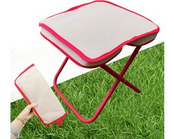 Mini Draagbare Outdoor Stoel - Compacte Vouwstoel voor Kamperen, Wandelen, Vissen, Tuin - Lichtgewicht & Duurzaam - Snel Op te Zetten - Rood - 1 Stuk
