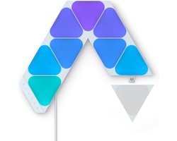 Mini Driehoek LED Lichtpanelen - Startpakket Met 9 RGBW Panelen - Modulair Slimme Wandverlichting - Wi-Fi RGB Licht Voor Woonkamer-Slaapkamer-Bureau - Compatibel Met Alexa