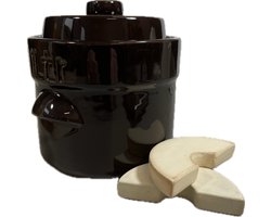 Mini fermentatiepot 1 liter (Bruin/Modern) met verzwaringsstenen - kimchipot
