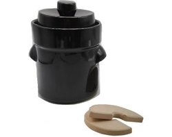 Mini fermentatiepot 3 liter (Bruin/Modern) met verzwaringsstenen