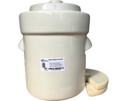 Mini fermentatiepot 3 liter (Creme/Modern) met verzwaringsstenen - Kimchipot