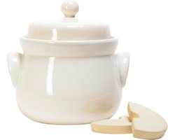 Mini Fermentatiepot - Crème - 2 Liter - kimchipot 2 liter - zuurkoolpot 2 liter