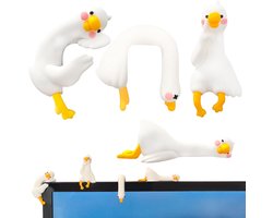 Mini Figuren Set van 4 Stuks voor Bureau Decoratie met Mini Dieren, Leuke Cadeaus voor op het Kantoor
