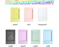 Mini Fotolijstjes - Set van 3 Kleine Fotolijstjes in Creatieve Kleurrijke Designs - Tafeldecoratie Voor Polaroid Mini 3 In Foto's - Transparant Roze Geel Blauw Groen Paars Zwart