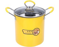 Mini Fryer Pan Stainless Steel with Strainer Basket and Glass Lid - Deep Fryer Saucepan Pump Pot for Home and Kitchen