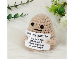 Mini Funny Positive Potato, 7,5cm Gebreide Positive Potato Creative Cute Wool Funny Knitted Positive Potato voor Verjaardagscadeaus Feestdecoratie Aanmoediging