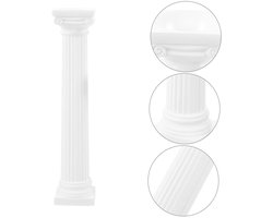 Mini-Griekse zuilen - decoratie - set van 6 - wit - plastic