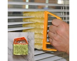 Mini Handheld Microfiber Borstel voor het Reinigen van Jaloezieën, Gordijnen en Airco's - Wasbaar en Efficiënt