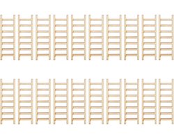 Mini Houten Trapladder Miniatuur Landschapsmodel voor Feeëntuin Bloempot Bonsai Set van 20 - 15 x 5 cm, Decoratie, Tuinaccessoires, Speelgoed