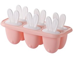 Mini IJsvormpjes, 6 mini DIY IJsvormpjes Siliconen IJsvormpjes voor Lollies, Babyvoeding en IJsvormpjes - Roze