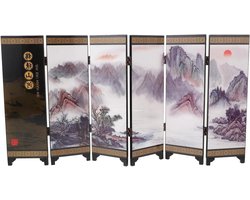 Mini Kamerverdeler - Bureau Scherm - Decoratie Thuis - Antiek Lakwerk - 47 x 24.5 cm - Multicolor