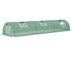 Mini Kas - Tunnelkas - Foliekas - Kweektunnel - Kweekkas - Kastunnel - Groentekas - Plantenhuis - Plantenteelt - voor Groenten, Bloemen, Planten - UV-bestendige Folie - Weerbestendig - 300 x 80 x 45 cm - Groen