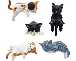 Mini Kattenbeeldjes in Hars, Schattige Slapende Katten voor Decoratie, Auto Dashboard, Bureau en Tuin Accessoires