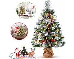 Mini-Kerstboom Met Led-Verlichtingssnoer - Kunstkerstboompje Voor Op Tafel - Kleine Kerstboom Voor Interieurdecoratie