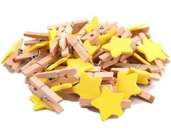Mini Kleurige Houten Klemmen voor Foto's en DIY Creaties - 50 Stuks Stervormige Decoratieve Clips voor Feestelijke Decoratie en Ambachten