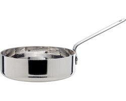 Mini koekenpan/hapjespan - 12 cm - Aluminium - RVS - kleine pan - Hapjespannen
