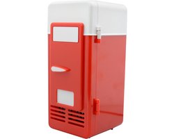 Mini Koelkast - Persoonlijke Cooler - Dranken Koelen - Stille Werking - Compact Formaat - Rood