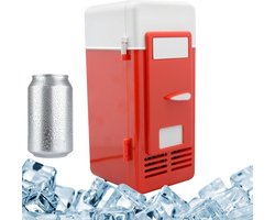 Mini Koelkast - Persoonlijke Koeler - Dranken Koelen - Stille Werking - Compact Formaat - Rood