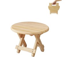 Mini Krukje, Opklapbare Houten Bank. Reisstoeltje, Ronde Kinderkruk, Draagbare Opstapje voor Thuis, Badkamer, Keuken, Tuin, Kantoor, Reizen. Ondersteunt 90 kg.