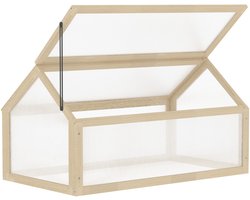Mini Kweekkas - Broeikas - Kweekkas - Tuinkas - Balkon Tuin Binnen of Buiten - Kweekbak - 90 x 52 x 49,5 cm - Hout