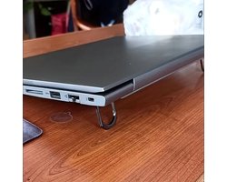 Mini Laptop Tablet Standaard - Draagbaar - Onzichtbaar - Opvouwbare Mini Notebookstandaard - Metaal - Universeel - Verstelbaar - Set 2 Stuks