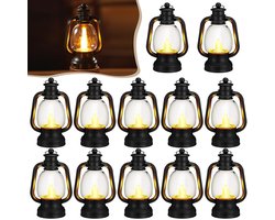 Mini LED Lantaarns - Decoratieve Hangende Lantaarns voor Binnen en Buiten - Ideaal voor voor Camping, Terrassen, Tuinen, Patio's, Veranda's, Tuindecoraties - 12 Stuks