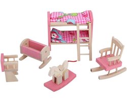 Mini Meubelset voor Poppenhuis - Realistische Houten Set - Bank, Badkamer, Woonkamer, Keuken - 12-delige Set