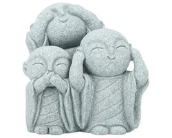 Mini Monnik Boeddhabeeld van Groene Zandsteen - Decoratieve Biddende Boeddha Sculptuur voor Thuis en Tuindecoratie