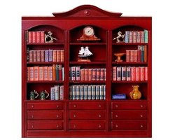 Mini Mundus 40090 Grote Open Boekenkast met Laden Bouwpakket – Houten Miniatuur Kast 1:12 – Bücherschrank / Winkelrek – DIY Poppenhuis Meubel