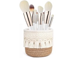 Mini Opbergmand voor Make-up Kwasten, Boho Decoratie, 10 x 10 cm, Organiser voor Pennen en Potloden, Handige Accessoire voor Bureau en Makeup Tafel