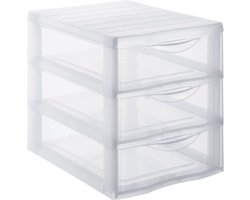 Mini Opbergtoren Kunststof, transparant, L24,5 x l.18,5 x H25,5cm