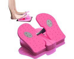 Mini opvouwbare beentrainer - Draagbaar voetpedaal met instelbare weerstand - Stepper voor onder het bureau - Revalidatie- en fitnessapparaat - 33*32*28 cm - Verlicht spataderen door langdurig zitten - Voor thuis/kantoor - Roze rood