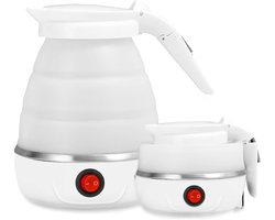 Mini Opvouwbare Waterkoker - 0.6 Liter Kleine Reiswaterkoker - Inklapbaar - Reis Waterkokers voor Camping Hotel Senioren - Wit