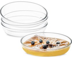 Mini Ovenschaal 0,7 L - Glazen Ovenschaal voor 1 Persoon - Multifunctionele Bakvorm voor Oven en Magnetron - Set van 4