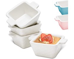 Mini ovenschaaltje Set van 4 - Voor 1 Persoon - Keramisch - Stapelbaar - Ovenbestendig - Vaatwasmachinebestendig - Wit
