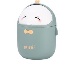 Mini prullenbak met deksel – groen, kawaii bureaulade, voor kantoor en kinderkamer,Schattige afvalemmer voor kleine papiertjes en kruimels – compact en decoratief