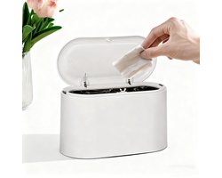 Mini Prullenbak - Prullenbakje met Sensor - Aanrecht Afvalbakje - Desktop - Kantoor Prullenbakken- Tafelafvalemmer -11*13*22cm- Plastic vuilnisemmer - Badkamer Afvalbakje - Recycle Afvalbak - Auto prullenbak-roze
