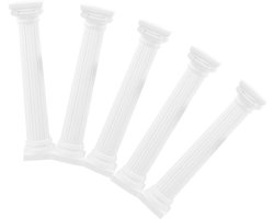 Mini Romeinse Zuilen - Decoratie Props - Tafel Decoratie - Set van 5 - 15cm Hoog - Wit