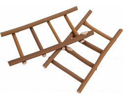 Mini Rotan Ladder - Poppenhuis Decoratie - Sprookjestuin Aankleden - Natuurlijk Rotan Materiaal - 20x10cm - Bruin