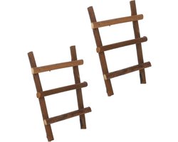 Mini Rotan Ladder - Poppenhuis Ladder - Landschap Decoratie - Duurzaam Lichtgewicht - 14.5 x 10 x 1.5 cm - Koffie